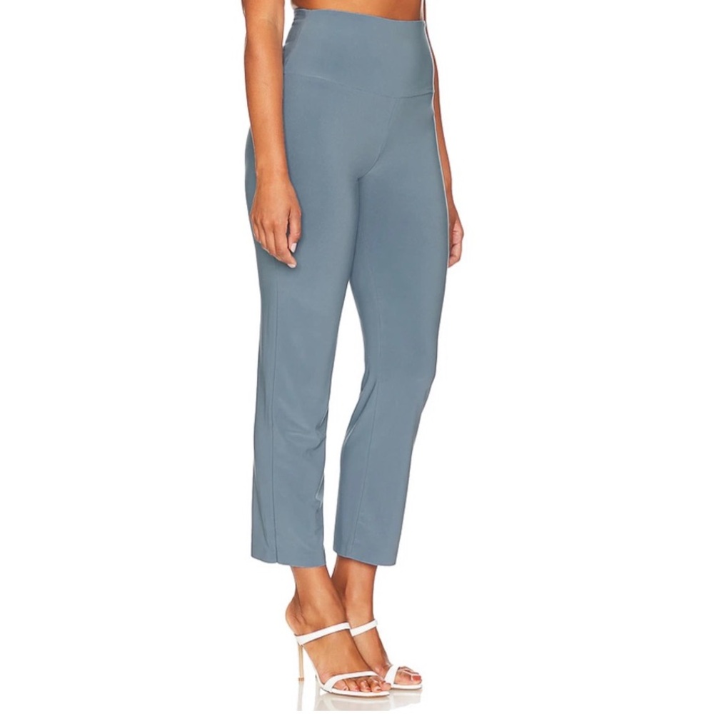 Norma Kamali Wide Leg Stretch Knit Pull-On Lounge Pants in Soft Blue Size XL